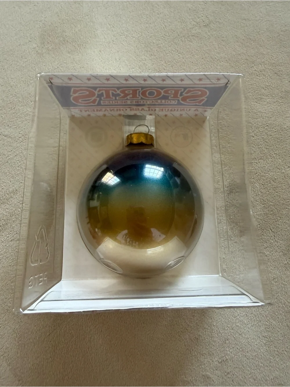 University of Notre Dame Gradient Glass Ornament - NEW in packaging
